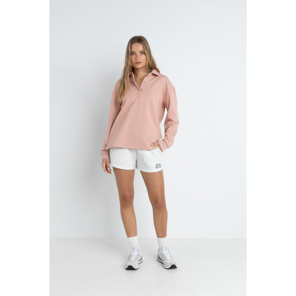 RHYTHM COLLARED FLEECE DUSTY PINK