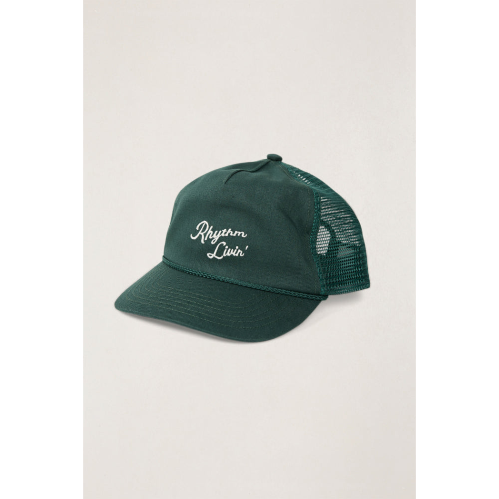 RHYTHM SCRIPT TRUCKER CAP GREEN