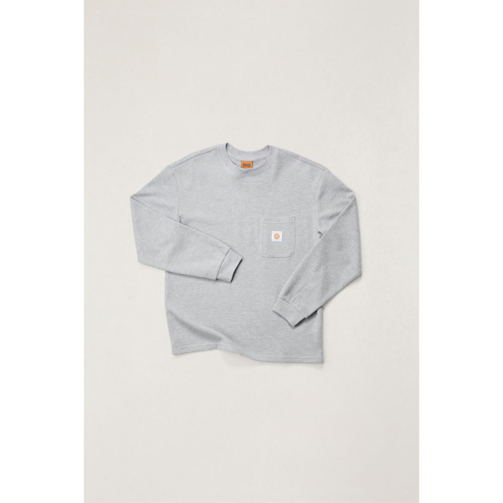 RHYTHM VINTAGE POCKET LS WAFFLE GREY HEATHER
