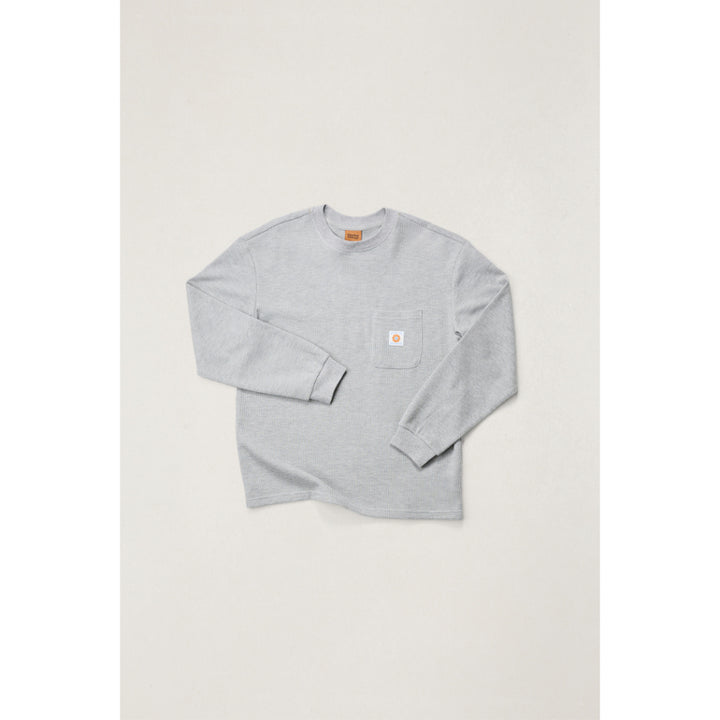 RHYTHM VINTAGE POCKET LS WAFFLE GREY HEATHER