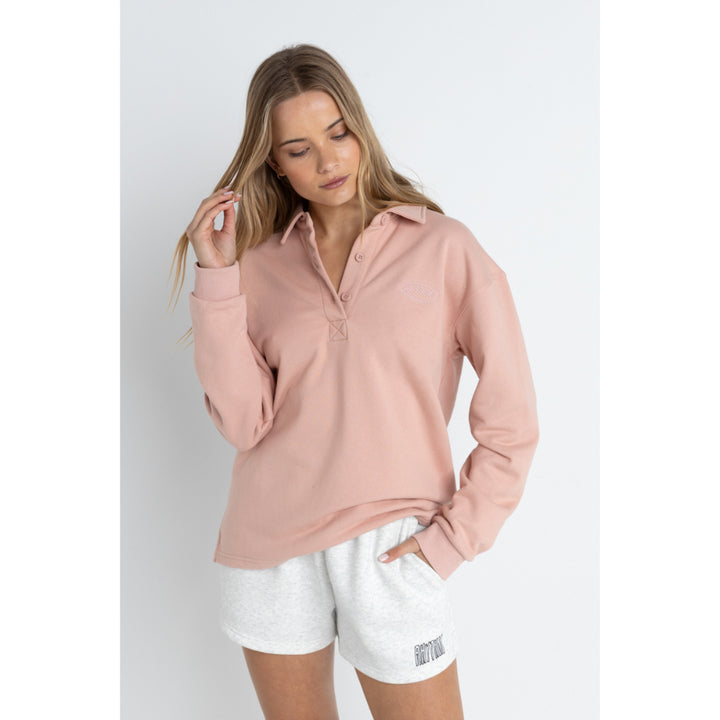 RHYTHM COLLARED FLEECE DUSTY PINK