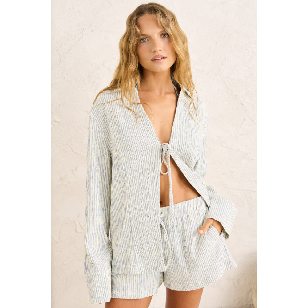 RHYTHM DRIFTWOOD STRIPE OVERSWIM SHORT CREAM