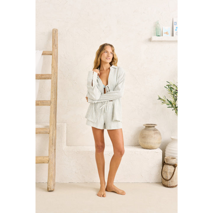 RHYTHM DRIFTWOOD STRIPE OVERSWIM SHORT CREAM