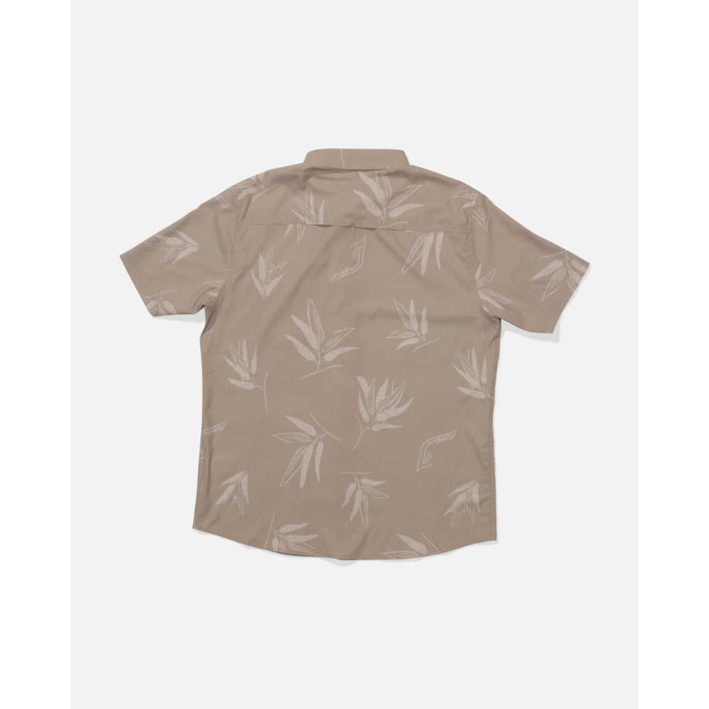 SALTY CREW FLAGSHIP UV BUTTON UP DARK KHAKI
