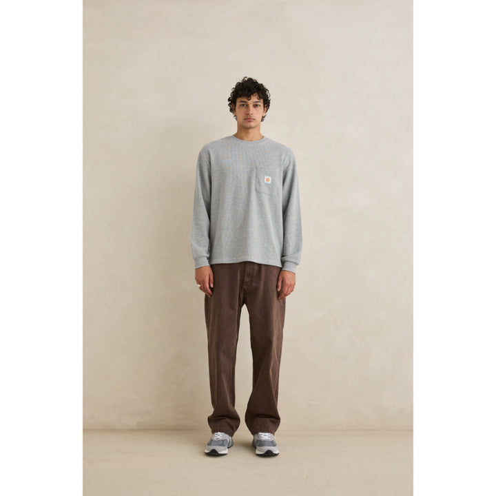 RHYTHM VINTAGE POCKET LS WAFFLE GREY HEATHER