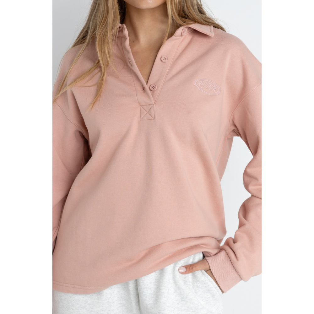 RHYTHM COLLARED FLEECE DUSTY PINK