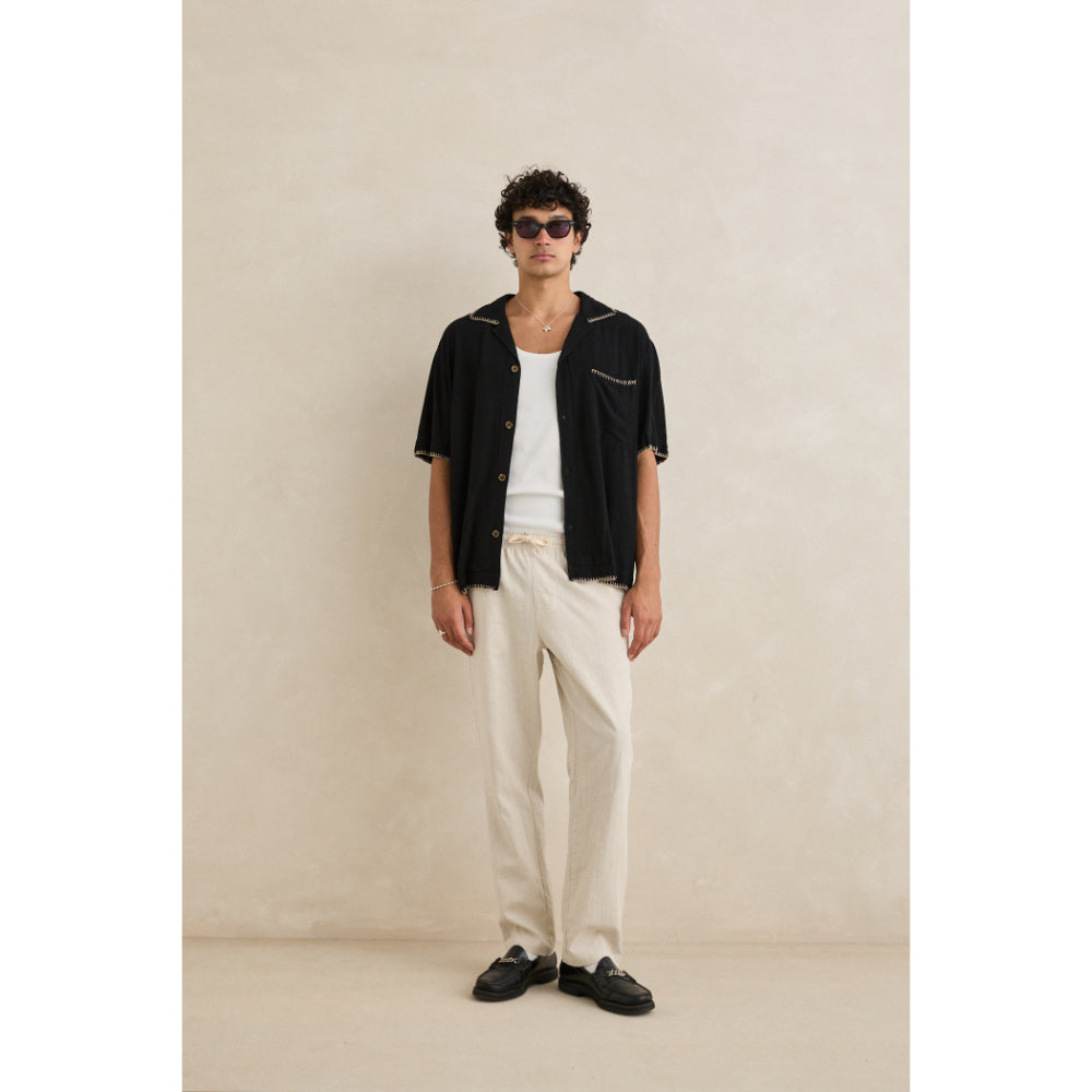 RHYTHM RELAXED WHIP STITCH SS SHIRT BLACK
