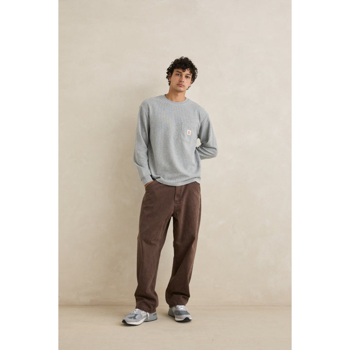 RHYTHM VINTAGE POCKET LS WAFFLE GREY HEATHER