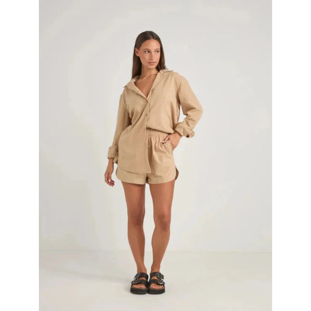 RHYTHM BYRON STRIPED SHIRT NATURAL