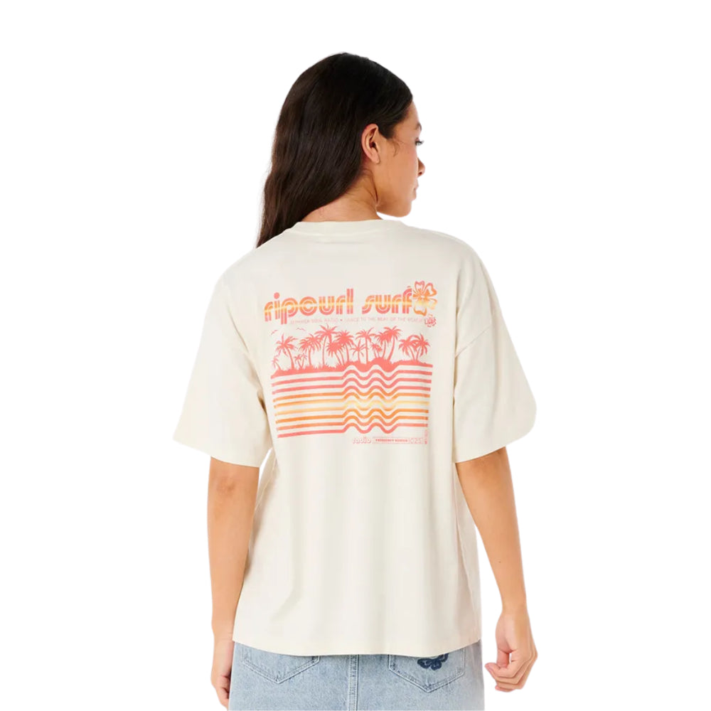 RIP CURL NEON ISLES HERITAGE TEE BONE