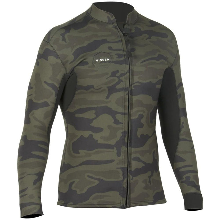 VISSLA SOLID SETS 2MM FRONT ZIP JACKET CAMO