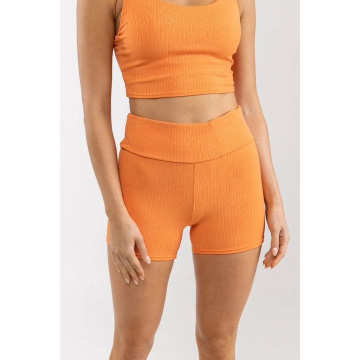 RHYTHM ELLE RIBBED BIKE SHORT CITRUS