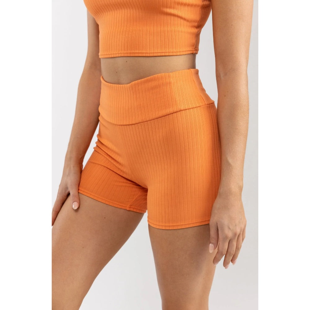 RHYTHM ELLE RIBBED BIKE SHORT CITRUS