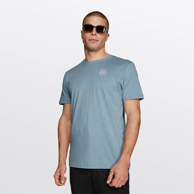 MYSTIC BOARDING TEE GREY BLUE