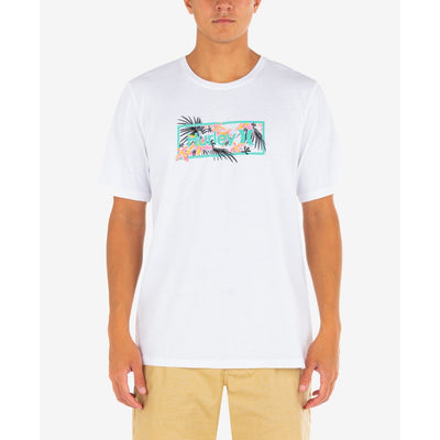 HURLEY EVERYDAY WASHED TROPIC OPTIC T-SHIRT WHITE