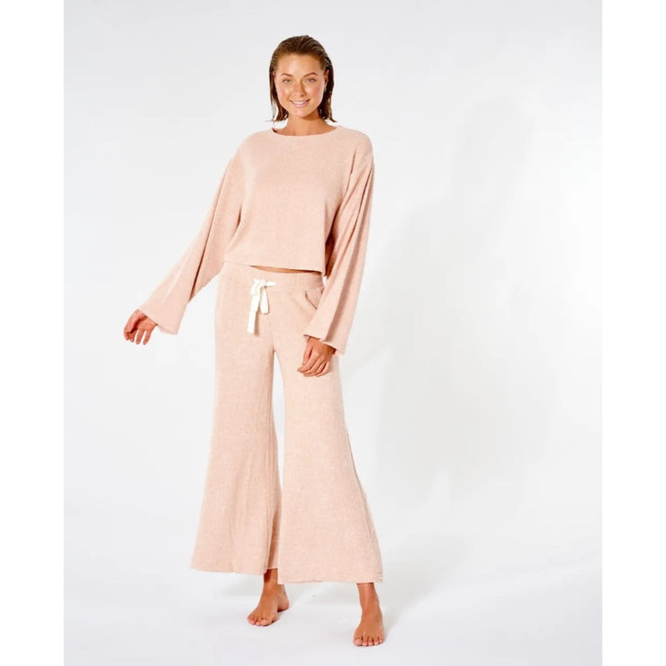 RIPCURL COZY CROP CREW NECK FLEECE TAN MARLE