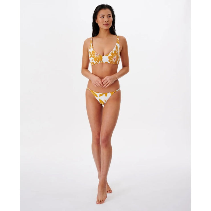 RIPCURL AZALEA SHIRRED LONG LINE TRI TOP GOLD
