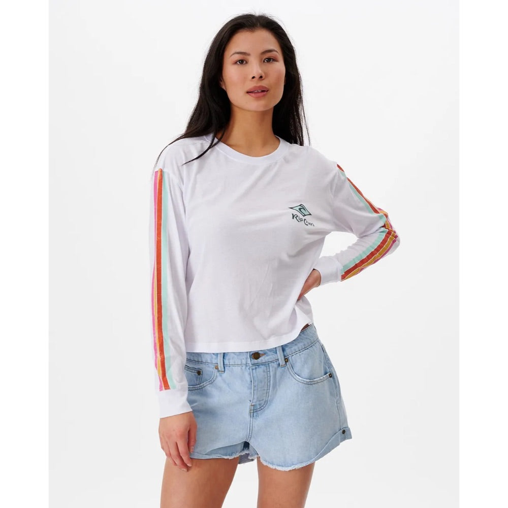 RIP CURL ARCHIVE LONG SLEEVE TEE OPTICAL WHITE