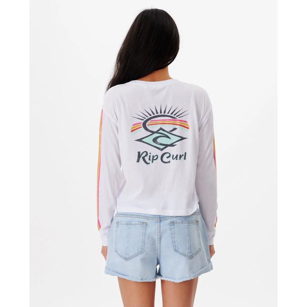 RIP CURL ARCHIVE LONG SLEEVE TEE OPTICAL WHITE
