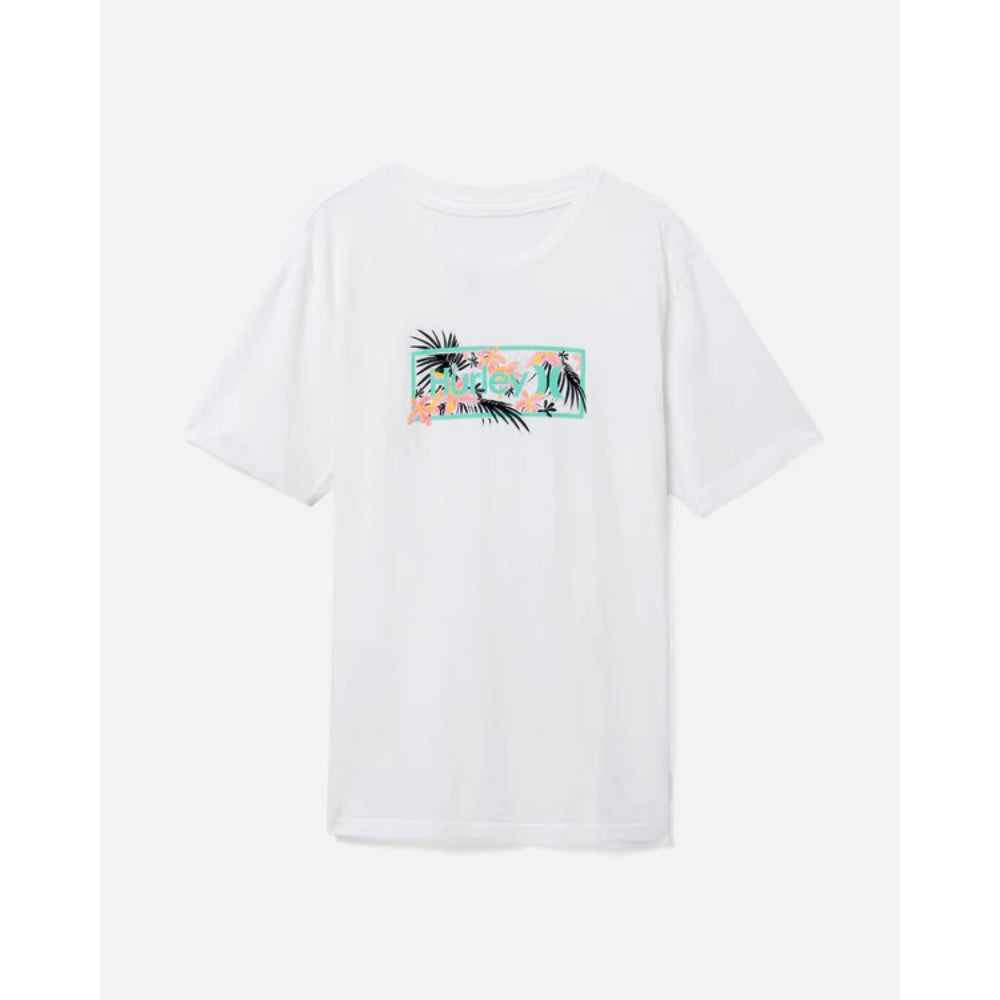 HURLEY EVERYDAY WASHED TROPIC OPTIC T-SHIRT WHITE