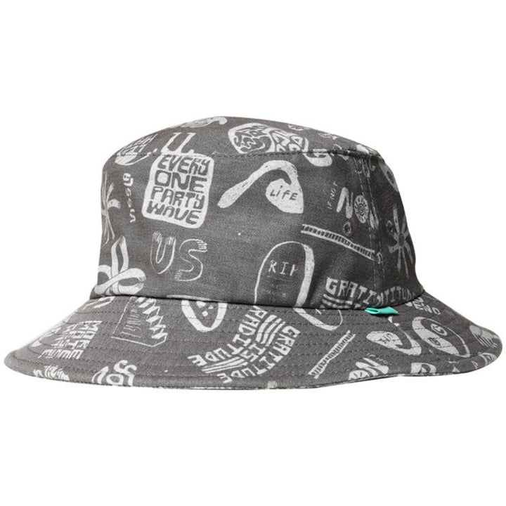 VISSLA MORE MATE LESS HATE BUCKET HAT PHANTOM